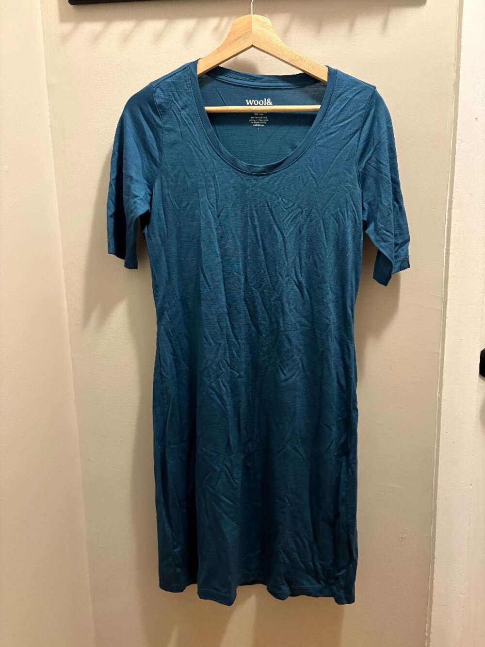 Wool& Chloe Fitted Dress - Aegean Teal (Blue) Small